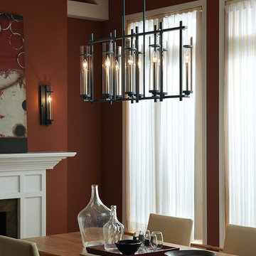 6- Light Single Tier Chandelier Feiss - Monte Carlo