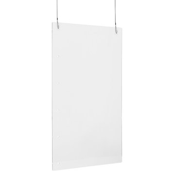 Acrylic Suspended Register Shield / Sneeze Guard, 24"H x 42"L