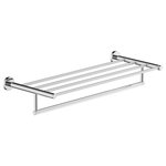 Symmons Industries - Dia 22 Inch Towel Shelf with Mounting Hardware, Chrome - As part of the contemporary and sleek Dia collection, this Dia towel shelf with an attached towel bar is a stylish and sturdy choice for storing multiple towels in your bathroom. Made of brass and stainless steel, this towel shelf includes wall mounting hardware and has a weight capacity of up to 50 pounds. Like all Symmons products, the Dia 22 Inch Towel Shelf is backed by a limited lifetime consumer warranty and 10 year commercial warranty.