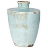 A&B Home Farmhouse Country Terracotta Vase Distressed Light Blue 9" x 7" x 12"