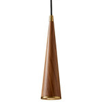 LumenArt - WCP-S Pendant Light, Walnut - WCP-S Pendant, a part of LumenArt's Designer Wood Collection, features a conical-shaped shade for direct ambient illumination. Made of real wood veneer over wood cores with machined brass accents. WCP-S is offered in two finishes. The classic cone shape provides direct illumination and is well suited for task and ambient illumination. Use WCP-S in residential, retail, hospitality, and corporate settings.