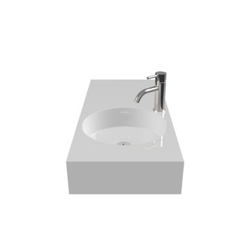 Badeloft Stone Resin Wall-mounted Sink, Glossy White