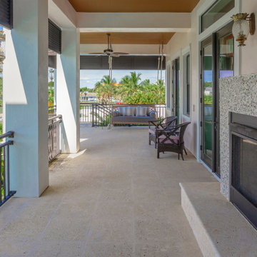 Coastal Balcony Sanctuary Framed by Palm-Lined Serenity