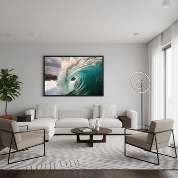 Aqua Embrace Modern Style Wall Art
