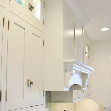 Bright White Inset Kitchen With Shiplap Ceiling Milan, IL