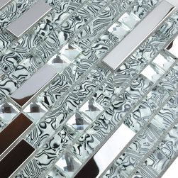 Interlocking Mosaic Tiles Stainless Steel Tile With Porcelain Base - Mosaic Tile