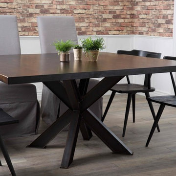 Shiloh Industrial Steel X Pedestal Tables
