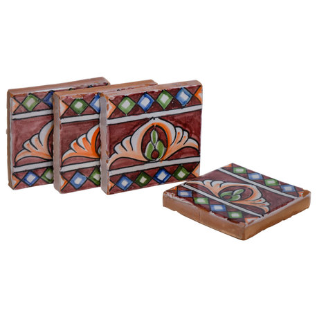 Hand Painted 4"x4" Border Moroccan Tile