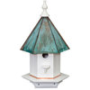 Woodpecker Birdhouse, Azek Vinyl/Patina Copper Roof Bird House