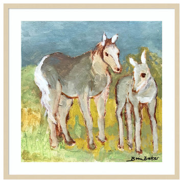 Mare With Foal by Brenda Brin Booker Framed Wall Art 33 x 33