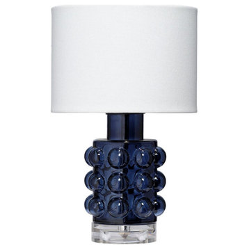 Contemporary Large Bubble Cobalt Blue Glass Table Lamp 11in Small Modern Circles