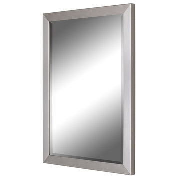 Catalina Nickel Silver Wall Mirror, 16"x34"