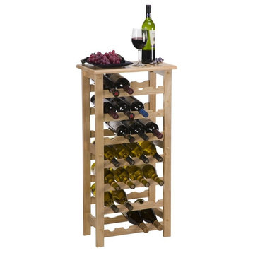 Winsome Napa 28 Bottle Transitional Solid Wood Wine Rack in Natural