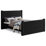 Meridian Furniture - Elias Upholstered Bed, Black, Full, Boucle Fabric - Revamp your bedroom decor by adding the gorgeous and stylish Elias Boucle Full Bed. Featuring a sleek and minimalistic design, this bed is constructed with a solid wood inner frame for long-lasting durability. The soft black boucle upholstery adds a touch of elegance to your bedroom, making it a perfect addition to any modern or contemporary living space.