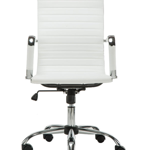 High Back Swivel Adjustable Office Executive Chair, Swivel, White