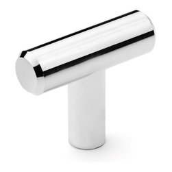 Dynasty Hardware - European Style Polished Chrome Bar, Pulls, T-Bar Pull - Cabinet And Drawer Handle Pulls