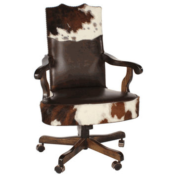 Tri Color Cowhide & Leather Office Chair