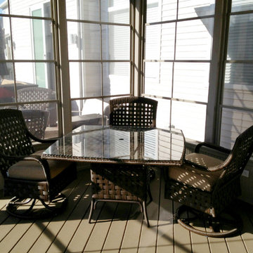 Screen Porch & Patio with Outdoor Fireplace and Grill Surround in Woodridge, IL
