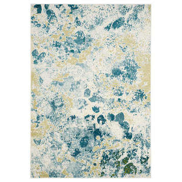 Safavieh Watercolor Collection WTC696 Rug, Ivory/Light Blue, 6'7" X 9'