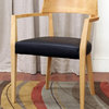 Laine Light Wood Modern Dining Chair with Black Seat, Set of 2