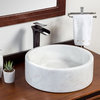 Natural Stone Vessel Bathroom Sink, Blizz Marble