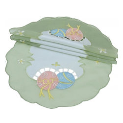 Xia Home Fashions - Easter Egg Round Doily, Set of 4 - Placemats