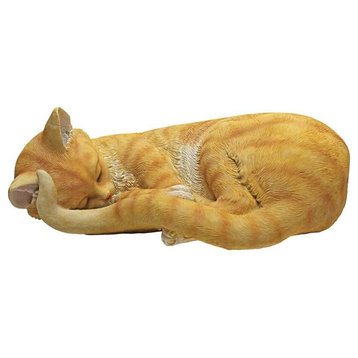 Sleeping Feline Cat Kitten Statue