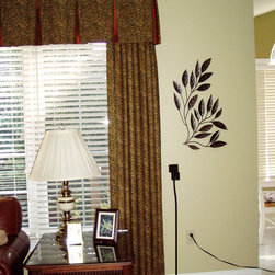 Custom Box Pleat Valance with Side Panels - Window Treatments