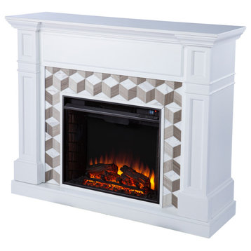 Wassleby Electric Fireplace With Marble Surround
