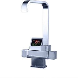 Fontana Eclipse Digital Display Waterfall Faucet for Bathroom and Kitchen - Kitchen Faucets