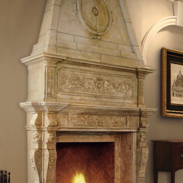 FRENCH STYLE CAST STONE FIREPLACE MANTELS