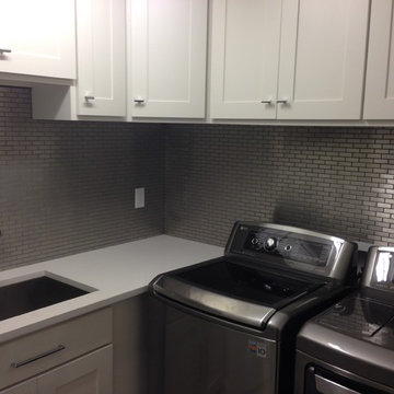 Eden Mosaic Tile Installations: Large Brick Pattern Mosaic Stainless Steel Tile