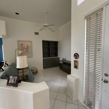 Boca Custom built in nook, hallway cabinet and vanity with custom angled cabinet
