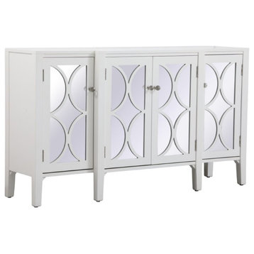 Elegant Decor Modern 4 Door 60" Accent Sideboard in Hand Painted White