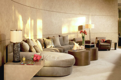 Inspiration for a contemporary home theater remodel in Los Angeles