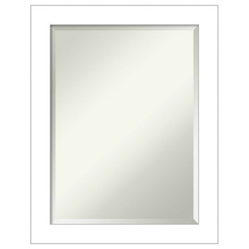 Wedge White Beveled Wall Mirror - 22 x 28 in.