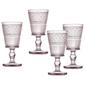 Claro Goblet Glassware Set of 4, Pink