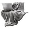 Croscill Sable Faux Fur Oversized Throw Blanket 60x70, Gray, Throw Blanket