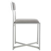 Pennie Chrome Side Chair Grey Set 2