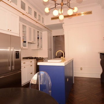 Calacatta Gold Marble & White Cabinets