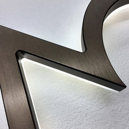 Lighted Bronze Modern House Numbers - House Numbers