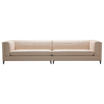Esquire Genuine Leather Modular Sectional Sofa, Fawn Beige
