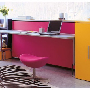 This is an example of a modern home office and library in Paris.