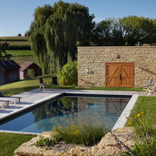 Stone - wood pool deck