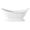 Cheviot Products Regency Cast Iron Bathtub With Pedestal Base and Faucet Holes