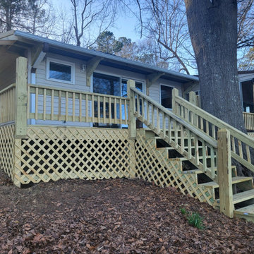 deck and wheelchair ramp.