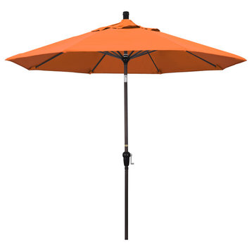 9' Aluminum Umbrella Auto Tilt Bronze, Tangerine