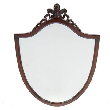 Mahogany Carved Shield Mirror