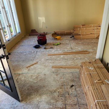 Installation and Sanding, Red Oak, Dark Walnut, Oil base