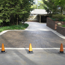 Washed Khaki Driveway with Stamped Concrete - Outdoor Products